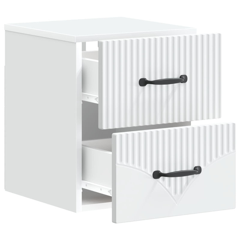 34.5cm W Manufactured Wood Bedside Table, White