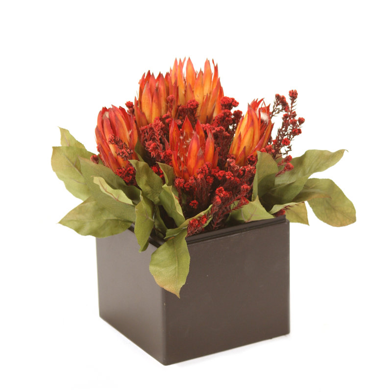Polysilk Protea Arrangement in Planter