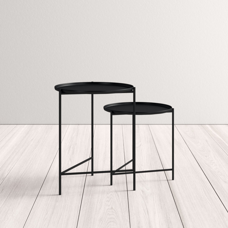Gwynn Tray Top Nesting Tables, Navy Blue/Gold