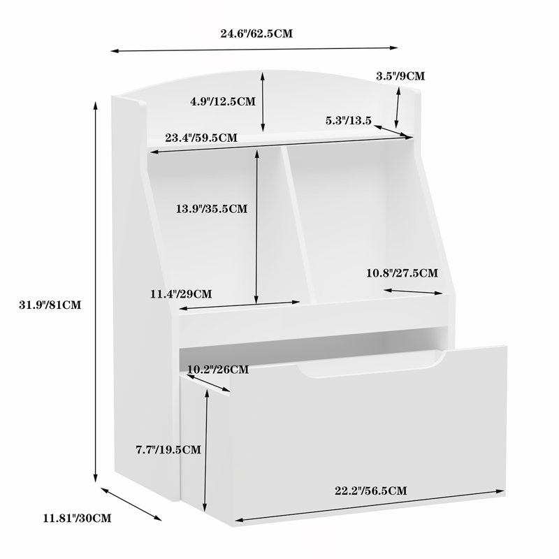 Wooden Bookcase With Drawer
