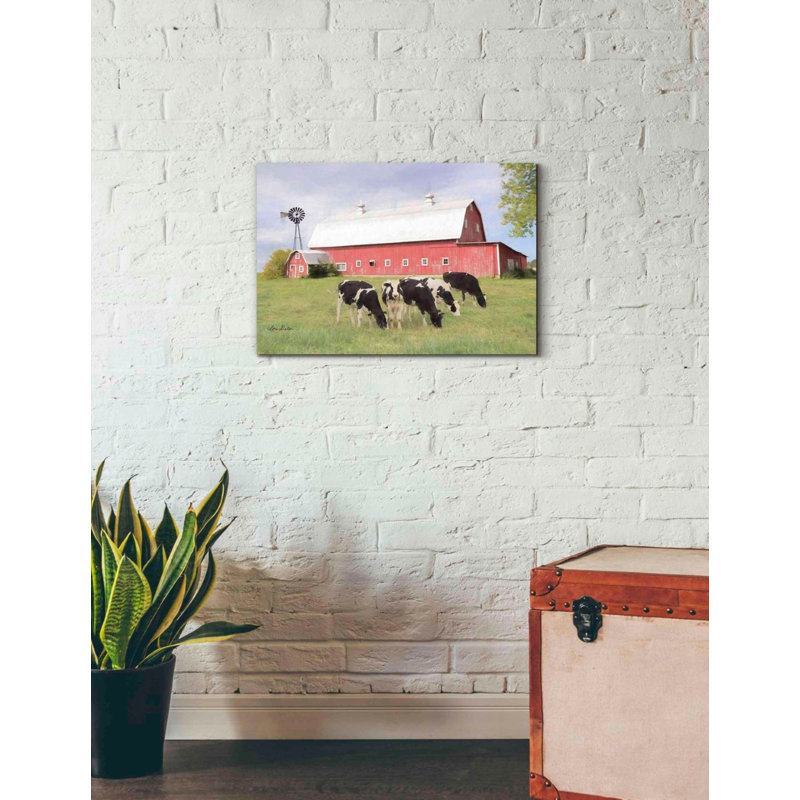 «Henderson Cows» par Lori Deiter, art mural sur toile, H 18 po x l 26 po x P 0,75 po