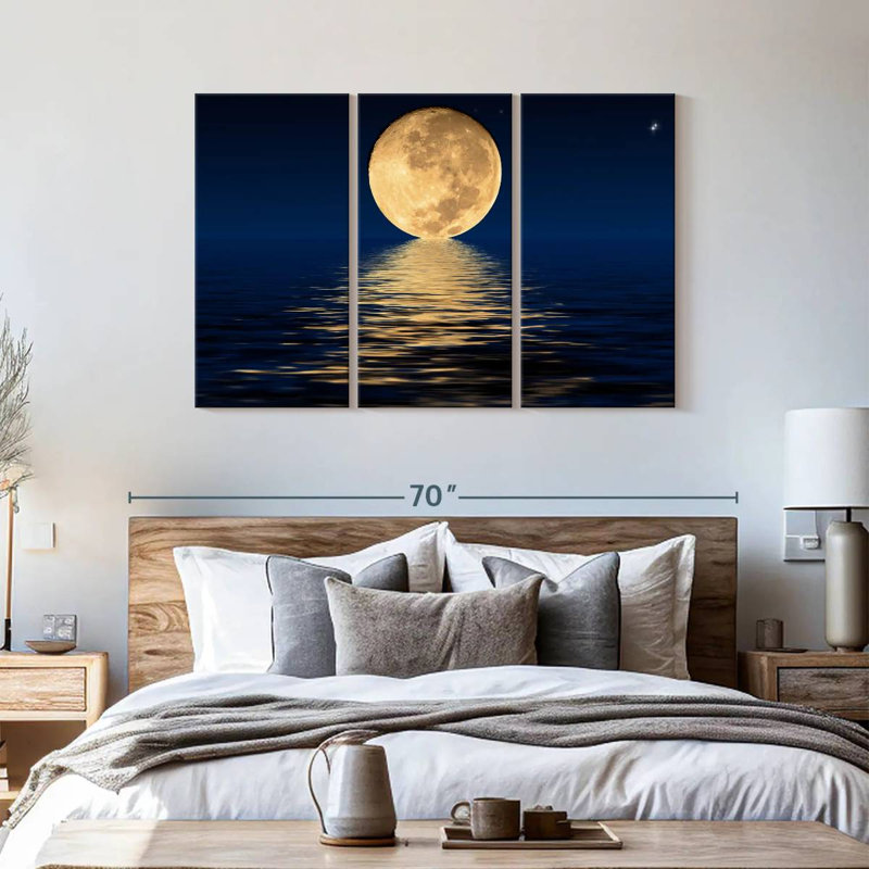" Moon Light " 3 - Pieces, 36" H x 57" W x 1.25" D