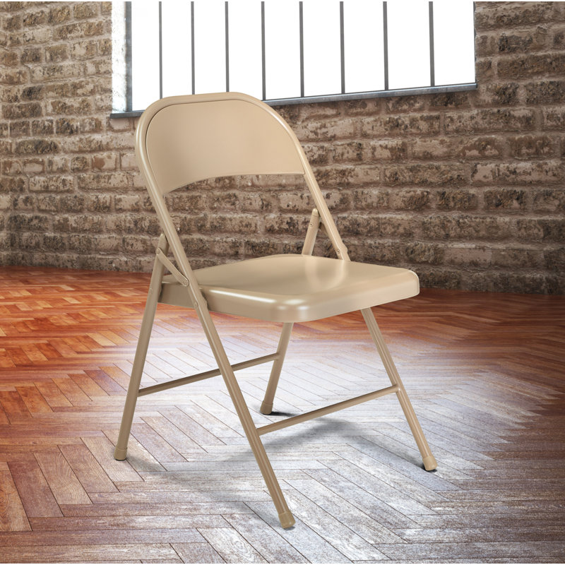 Chaise pliante en métal Commercialine, Beige