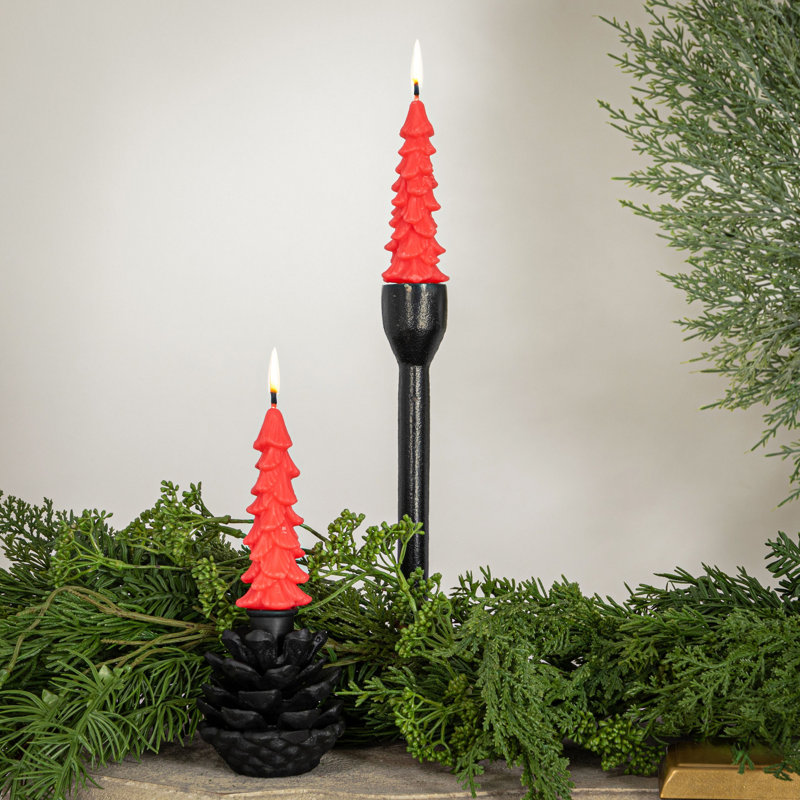 Bougies coniques en forme d'arbre non parfumées en boîte, Cône de 4,75 po x 1,5 po, Rose