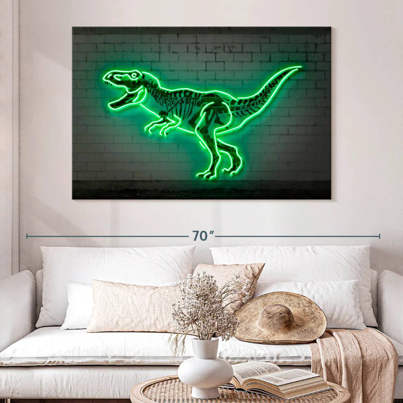 Neon T Rex, 34" H x 51" W