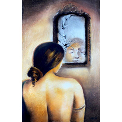 Fille dans le miroir | Peinture de Yogyata Gadia