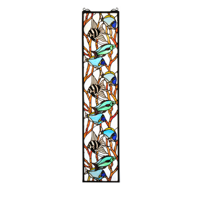 Tiffany Tropical Fish Stained Glass Window