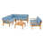 Teak Frame/Blue Cushion