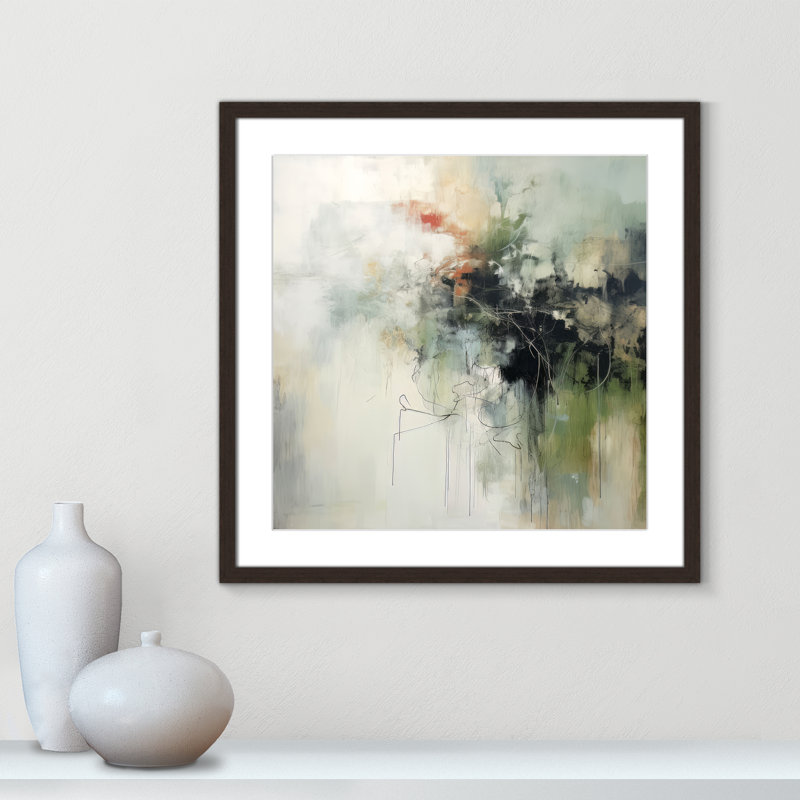 «Green Abstraction I Print» par Irena Orlov, Noyer à grain ouvert, Imprimé mat, L 23,5 po x H 23,5 po