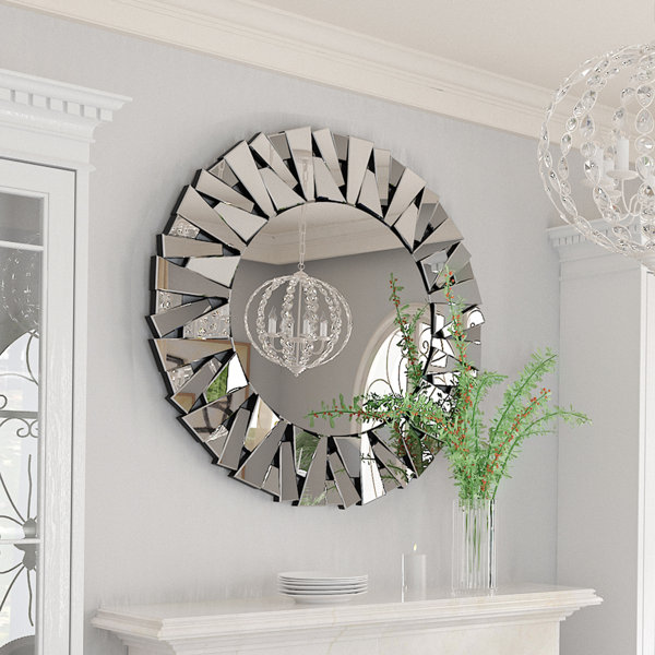 36 Inch Round Beveled Frameless Wall Mirror