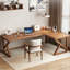 Bureau en bois massif en L noyer clair-1105744910-1105744907