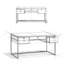 Bureau d'écriture industriel moderne en bois d'acacia massif et en métal l 60 po avec 2 tiroirs et plateau à clavier rabattable Richmond