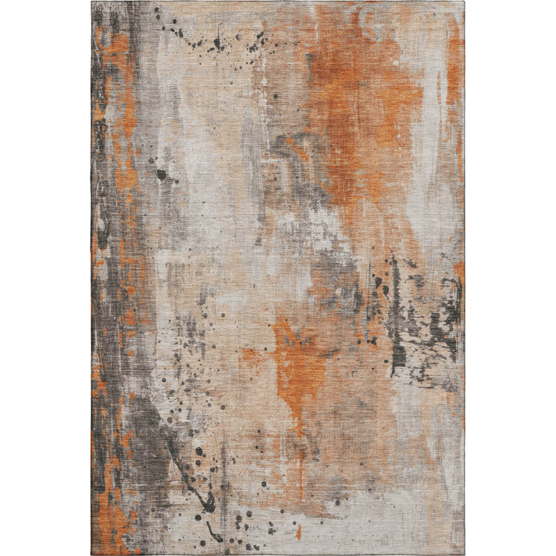 Premium Machine Washable Mayfield AMF1840 Abstract Rug, Rectangle 5' x 7'6"