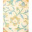 Tapis de couloir unique en laine noué à la main 4 pi 3 po x 9 pi 5 po New Age - vert / ivoire / rose