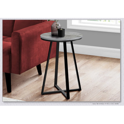 Table d'appoint élégante et moderne avec plateau en stratifié gris et base en X durable, parfaite pour le salon ou la chambre à coucher