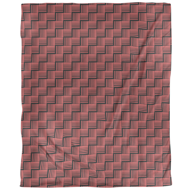 Housse de couette simple à rayures baskettressées, Housse de couette pour grand lit, Rouge vif, Microfibre