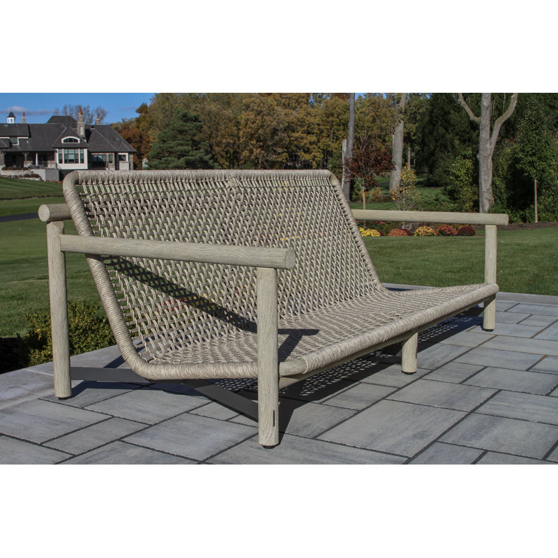 Ensemble de conversation d'extérieur en teck 5 pièces avec canapé, fauteuils et table basse Inessa