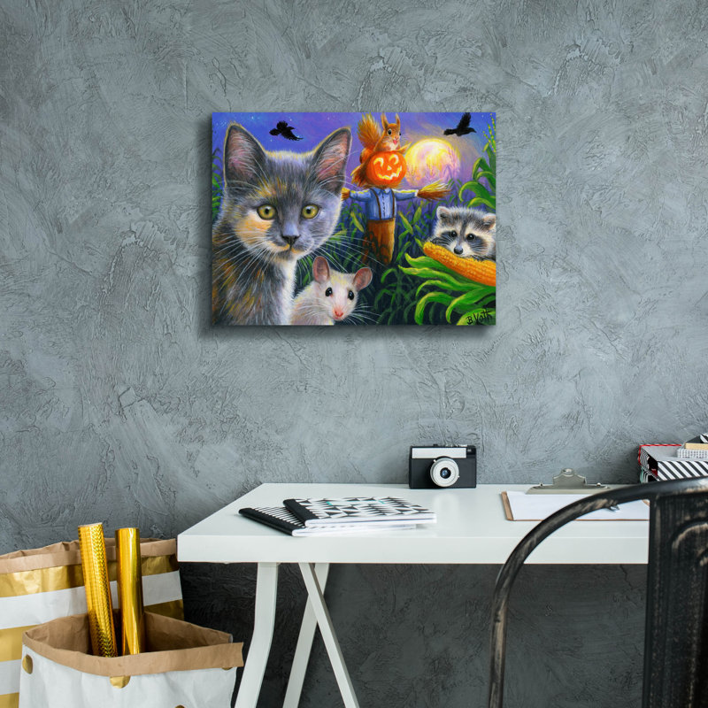 «Night In The Cornfield2» par Bridget Voth, reproduction d'art sur toile, H 12 po x l 16 po x P 0,75 po