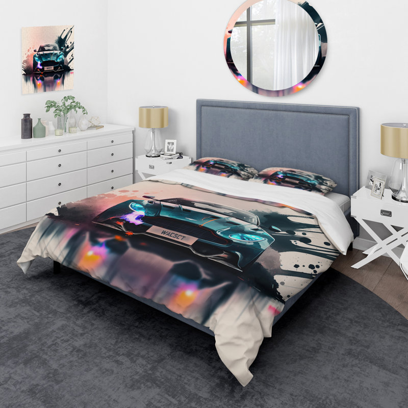 Ensemble de housse de couette en microfibre / polyester «Unleashing The Speed Of Cars I Bedding»