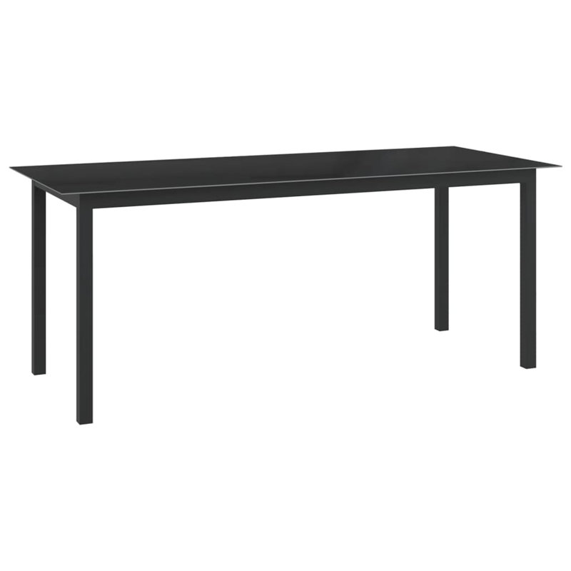 Faizon Rectangular Metal Outdoor Dining Table , cm W 90cm cm D, 74cm H x 190cm W x 90cm D, Matte Black 