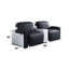 Fauteuil inclinable électrique en cuir fleur noir (assemblé)
