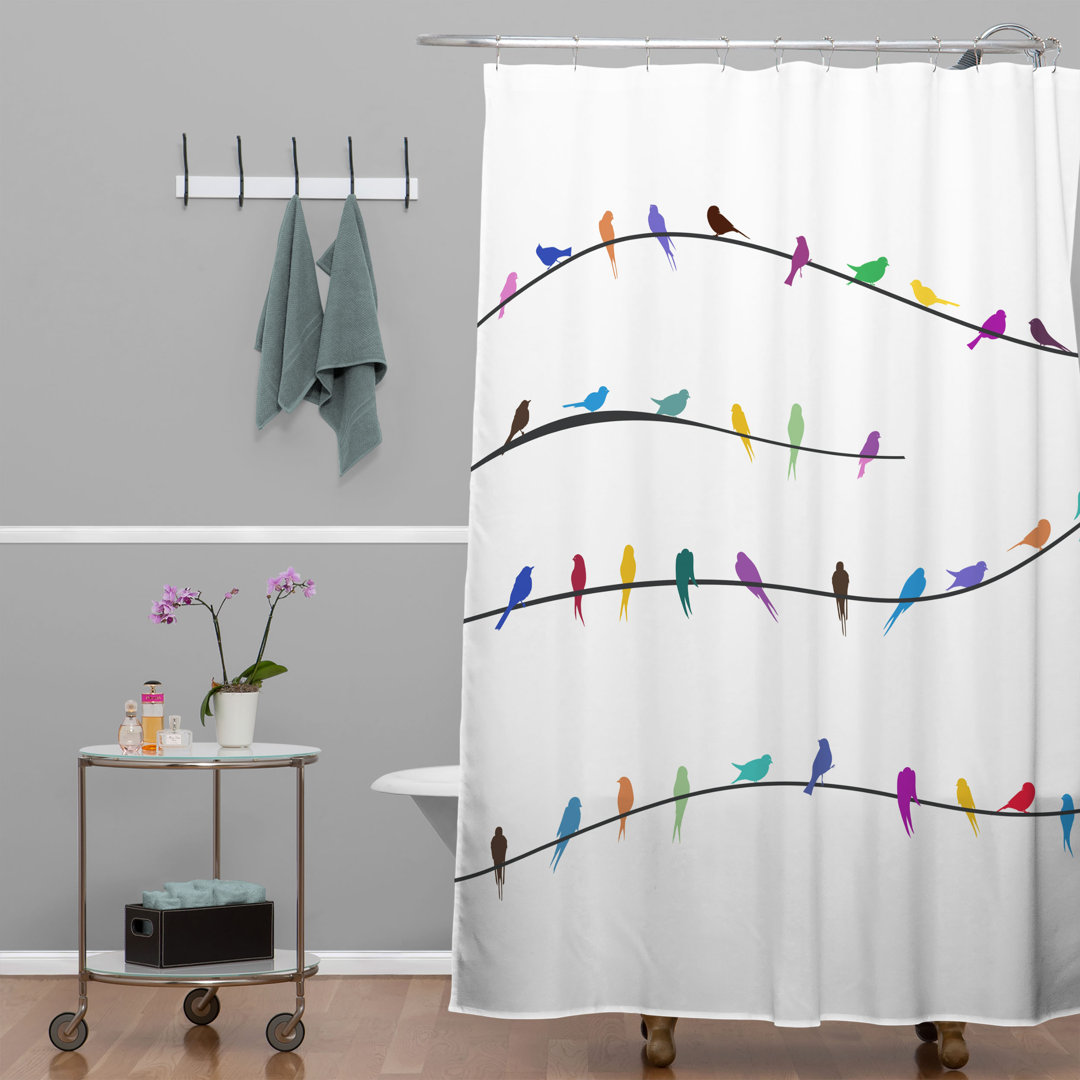 Lucette Floral Shower Curtain Winston Porter