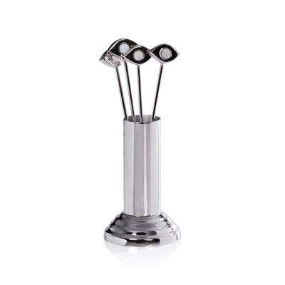 Evil Eye 4-Piece Set Cocktail Picks with Stand