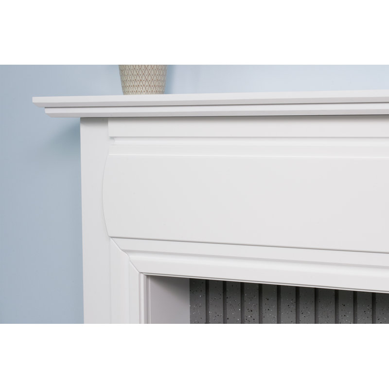 Florence Adam 121.5cm W Pure White & Grey Electric Electric Fireplace Suite with 6824.28 BTU