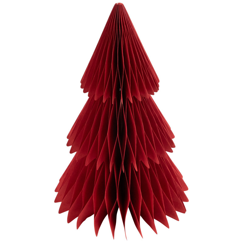 Accordion Honeycomb Foldable Paper Christmas Trees - 15" - Set Of 3, Green/Red/Yellow