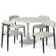 Ensemble de table de salle à manger 5 pièces 35,4 "Mid-Century, ensemble de table de salle à manger pour 4 personnes et 4 chaises rembourrées en tissu Boucle-642709023