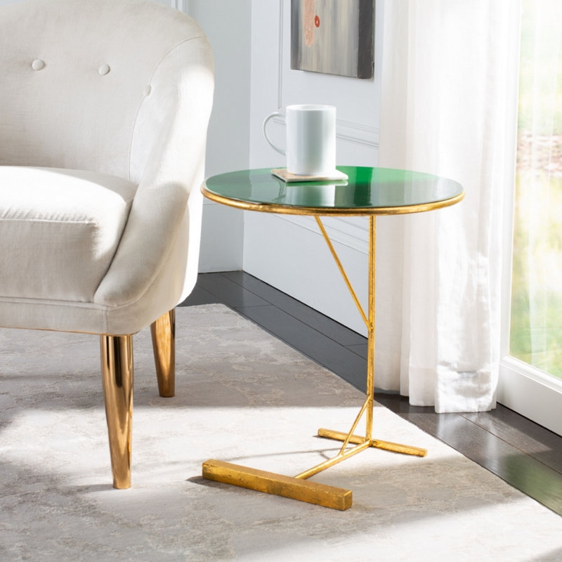 Mirasol Iron Top End Table, Hunter Green