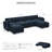 Velvet & Plush Wide Modular Sectional Sofa With Ottomans, L U Shaped Livingroom Sofa-1282436933
