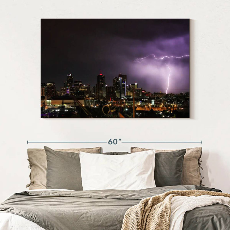 Kavia Lightning Over Denver, H 34 po x l 51 po