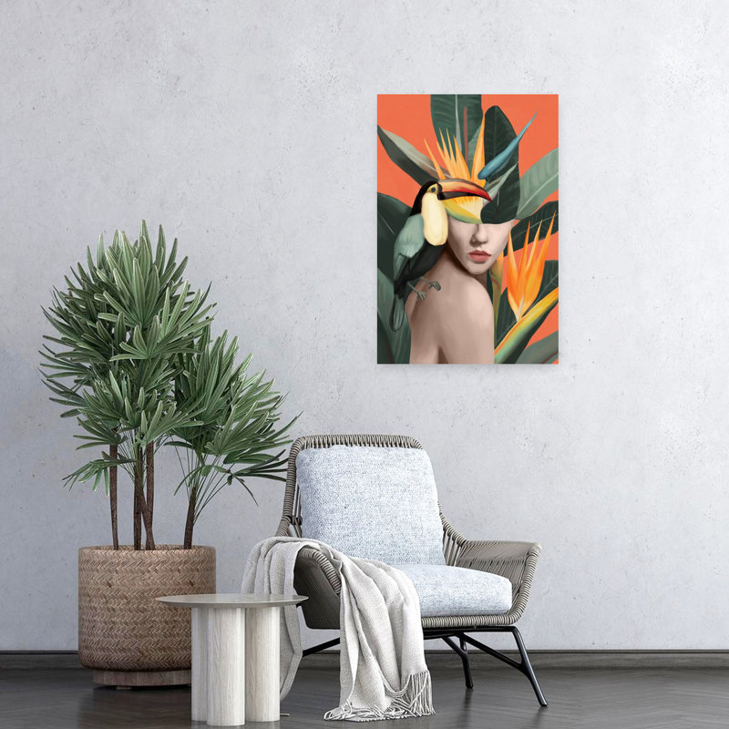 Art mural tropical tropical, H 24 po x l 16 po