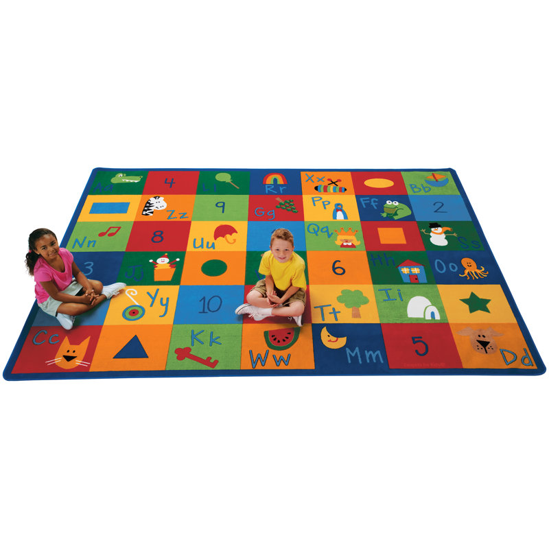 Tapis bleu / rouge touffeté Premium Collection, Rectangle 5 pi 10 po x 8 pi 4 po