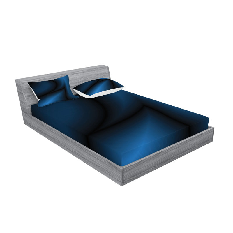 Drap-housse et coussin décoratif bleu marine Ambesonne, Ensemble de draps pour taille de lit très grand +