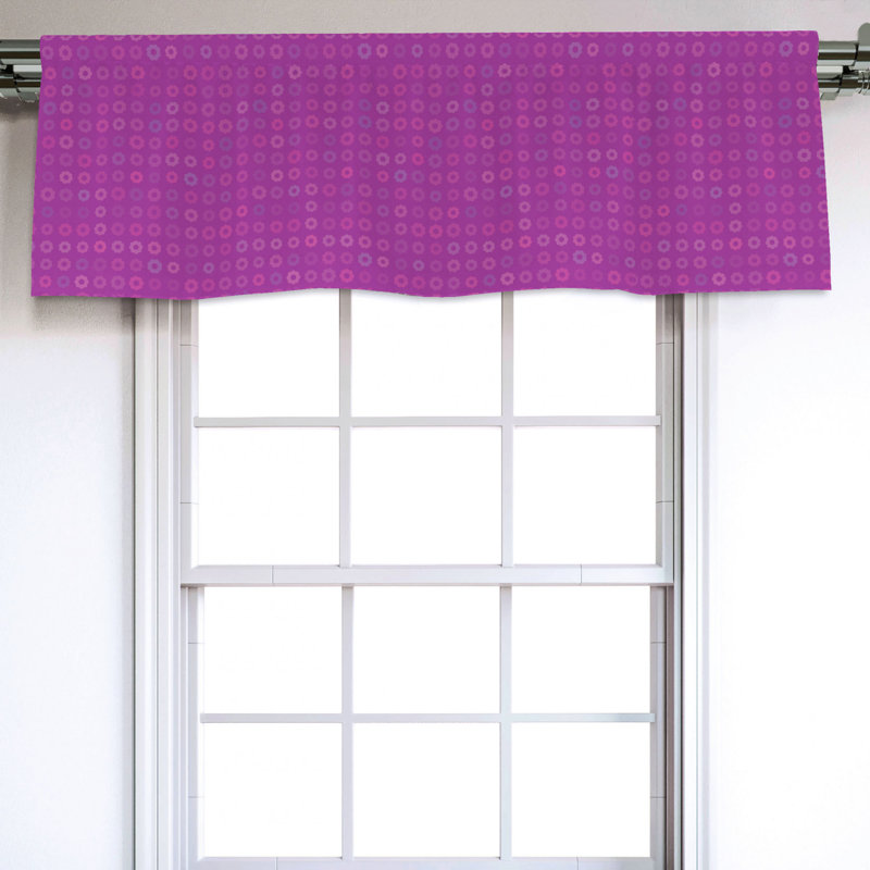 Sateen Geometric Ruffled Window Valance
