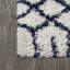 Tapis beige / bleu marine à poils longs Sineu-377614847
