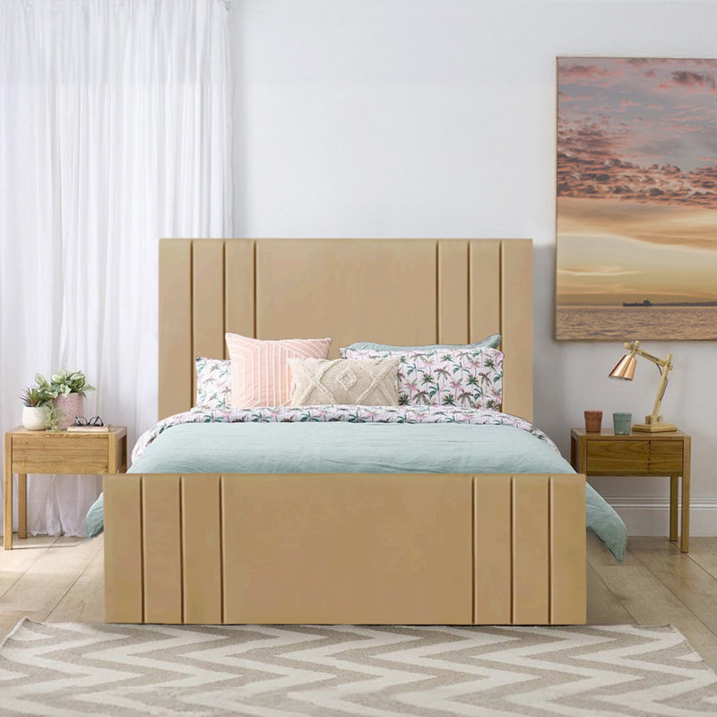 Bandur Upholstered Ottoman Storage Bed, Double (4'6), Beige