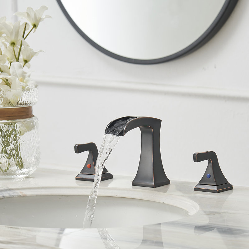 16442 Widespread Bathroom Faucet 2-handle Bathroom Faucet with Drain Assembly, Oil Rubbed Bronze