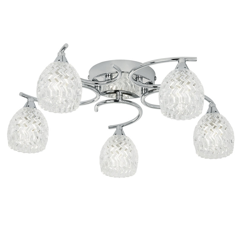 Minden Glass Semi Flush Mount, Antique Brass