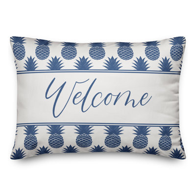  Housse de coussin rectangulaire d'extérieur Welcome Pineapples