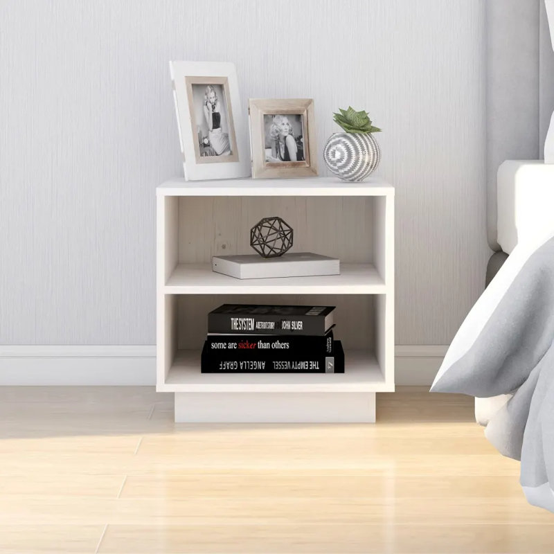 Moncton 40cm W Solid Wood Bedside Table, White, Individual