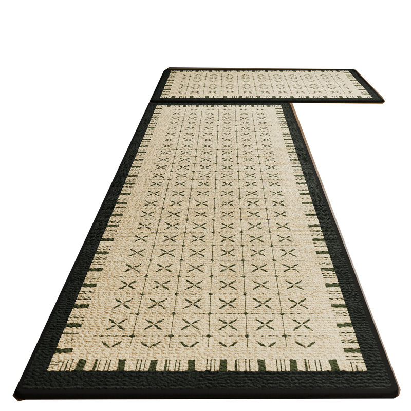 Geometric Kitchen Rug Set (2-Piece), 16" x 24" + 16" x 47"
