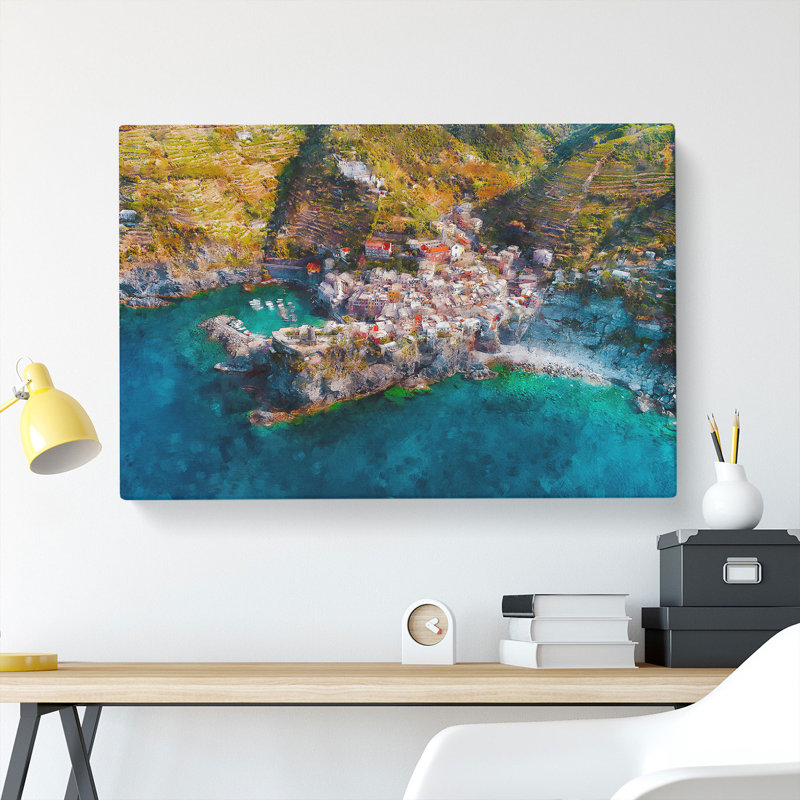 Above Cinque Terre In Italy - Wrapped Canvas, 50cm H x 76cm W x 3cm D