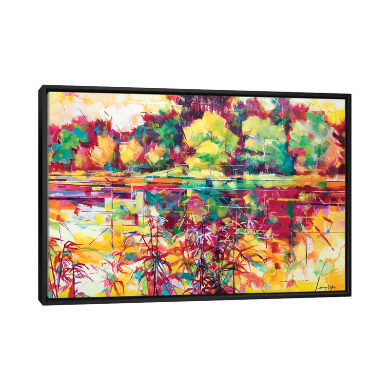 Cannop Ponds II by Doug Eaton - Painting on Canvas, Black Framed, 66.04 cm H x 45.72 cm W