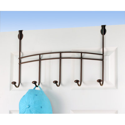 Spectrum Duchess Bronze Over the Door 5 Hook Rack for Coats Towels and Bags