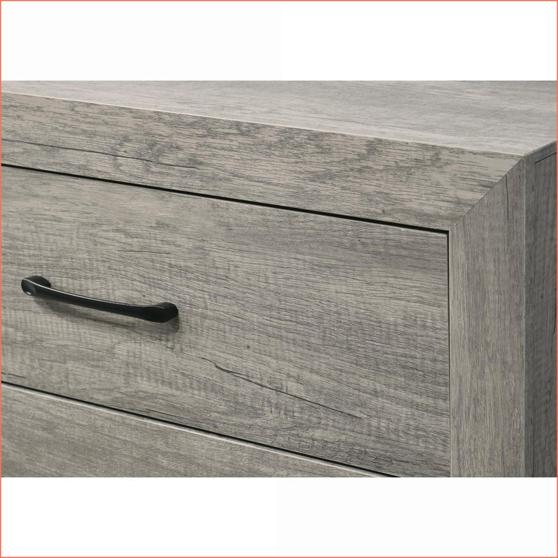 Rangement pour chambre à coucher 2 tiroirs Rustic Gray, Gris