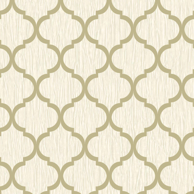 Huber 10.05m x 53cm Textured Glitter Wallpaper Roll, Ivory