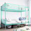 Lit simple superposé en métal, garde-corps haut, rangement, revêtement en poudre fine, aucun sommier nécessaire, lit moderne à fonctions divisées pour la chambre à coucher, lit superposé, bruit, fabrication en fer, finition usée